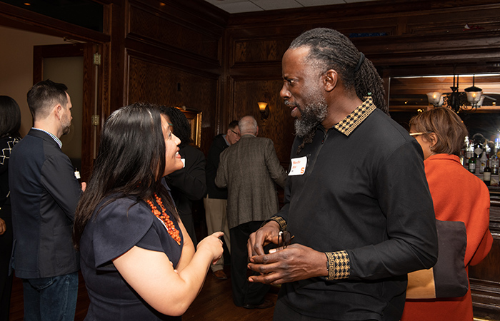 Mary Grace Almandrez speaks with Mensa Maa ’96